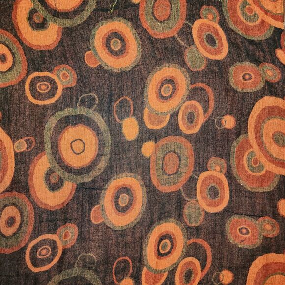 Hand Woven Pashmina Cashmere/Silk Shawl Scarf w/Abstract Geometric Circles - Picture 7 of 9